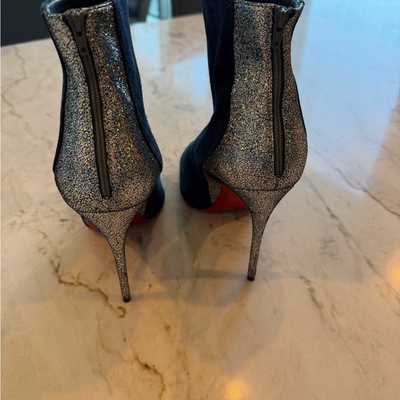 Christian Louboutin Navy and Silver Women's Ankle Boots - Picture 5 of 9